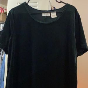 Mini forest green felt dress